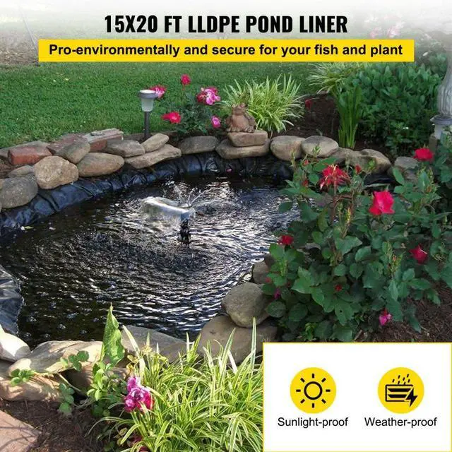 Alt view image 3 of 8 - VEVOR Lldpe Pond Liner Pond Liners 15x20 Ft 20 Mil Fish Liner Fish Pond Liner For Pond