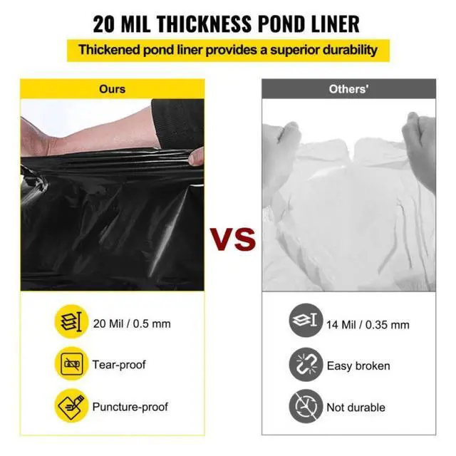 Alt view image 4 of 8 - VEVOR Lldpe Pond Liner Pond Liners 15x20 Ft 20 Mil Fish Liner Fish Pond Liner For Pond