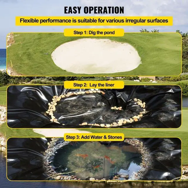 Alt view image 5 of 8 - VEVOR Lldpe Pond Liner Pond Liners 15x20 Ft 20 Mil Fish Liner Fish Pond Liner For Pond