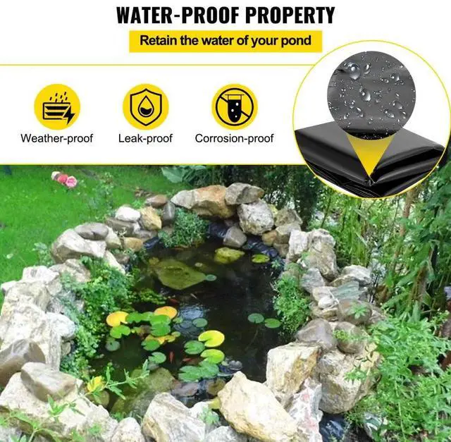 Alt view image 6 of 8 - VEVOR Lldpe Pond Liner Pond Liners 15x20 Ft 20 Mil Fish Liner Fish Pond Liner For Pond
