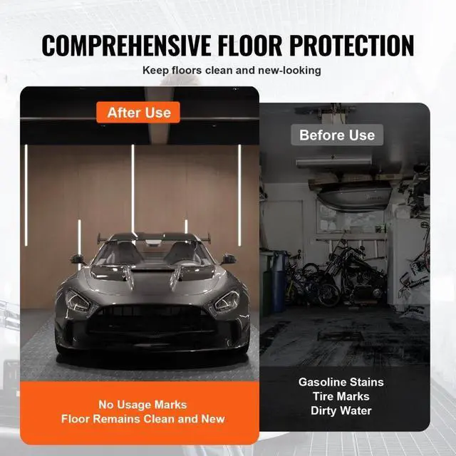Alt view image 7 of 8 - VEVOR Garage Floor Mat Garage Flooring Roll 4.9x19ft Anti-Slip Silver PVC Vinyl