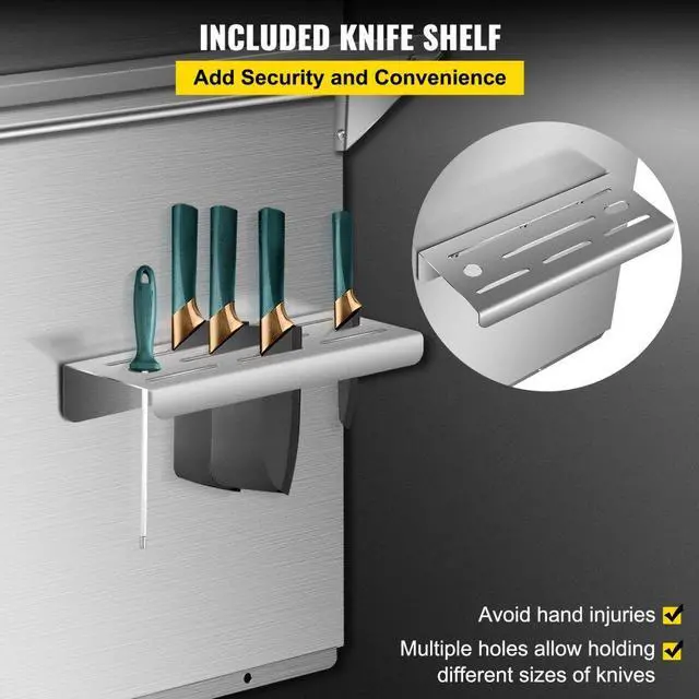 Alt view image 6 of 7 - VEVOR Range Backsplash with Shelf 36 x 29.5 Inch Range Hood Wall Shield, Stainless Steel Backsplash Silver Splash Plate for Range Hood Stainless Backsplash with Built-in Storage Shelf and Hanging Rack