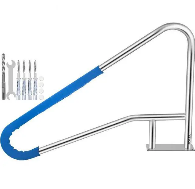 Alt view image 2 of 8 - VEVOR Pool Rail Pool Railing 54x36" Pool Handrail Stainless Steel W/ Grip Cover