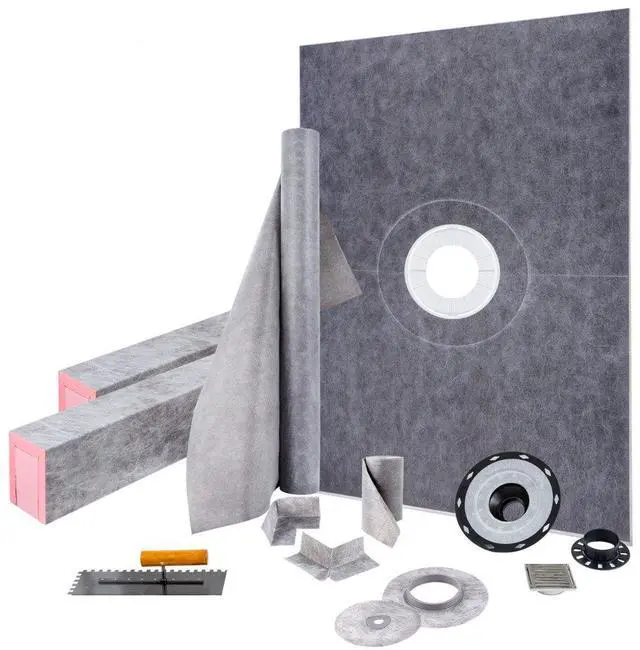 Alt view image 2 of 8 - Vevor 38''x60'' Waterproofing Shower Kit Shower Kit Tray With Central Drain Abs