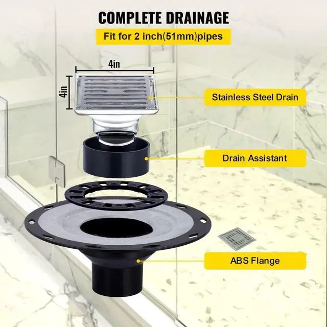 Alt view image 4 of 8 - Vevor 38''x60'' Waterproofing Shower Kit Shower Kit Tray With Central Drain Abs