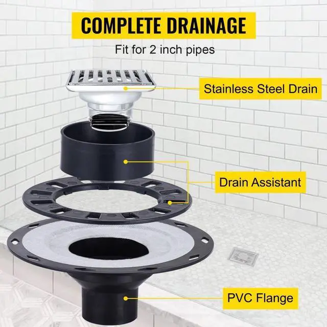 Alt view image 4 of 8 - Vevor 38''x60'' Waterproofing Shower Kit Shower Kit Tray With Central Drain Pvc