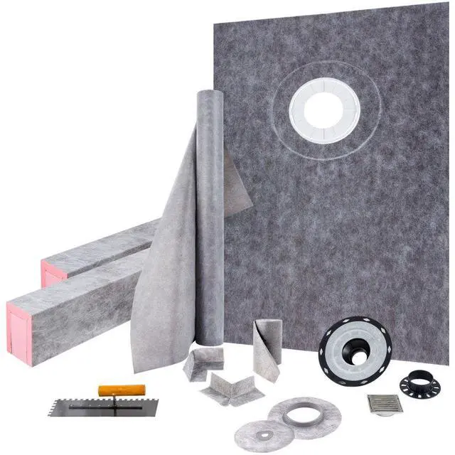 Alt view image 2 of 8 - Vevor 38''x60'' Waterproofing Shower Kit Shower Kit Tray With Offset Drain Abs