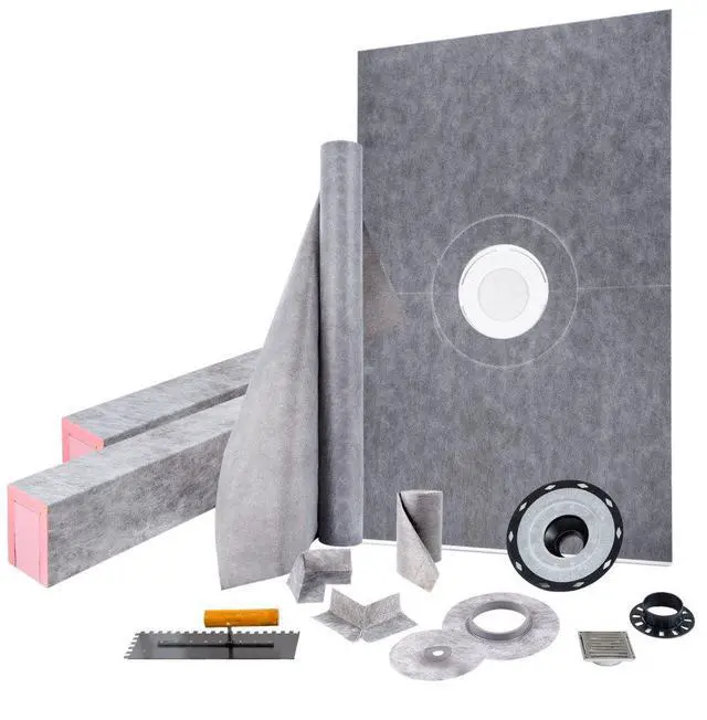 Alt view image 2 of 8 - Vevor 48''x72'' Waterproofing Shower Kit Shower Kit Tray With Central Drain Pvc