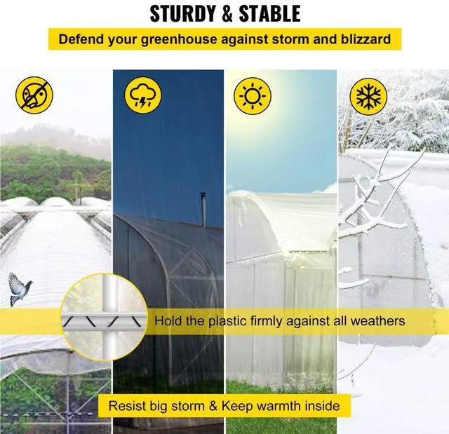 Alt view image 7 of 8 - Vevor Greenhouse Wiggle Wire & Aluminum Alloy Spring Lock U-channel 6.56ft 40pcs