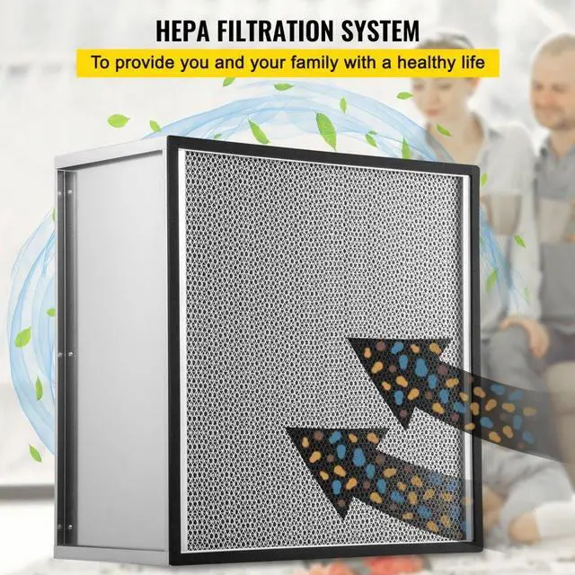 Alt view image 3 of 8 - VEVOR Hepa Filter Replacement Pleated Air Filter 24x24x11.5in Galvanized Frame