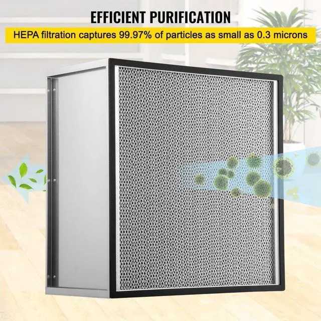 Alt view image 4 of 8 - VEVOR Hepa Filter Replacement Pleated Air Filter 24x24x11.5in Galvanized Frame