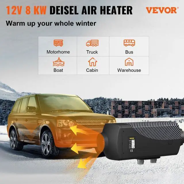 Alt view image 3 of 8 - VEVOR 12V 8KW 8000W Diesel Air Heater LCD Display Low Vibration Heating Vehicles