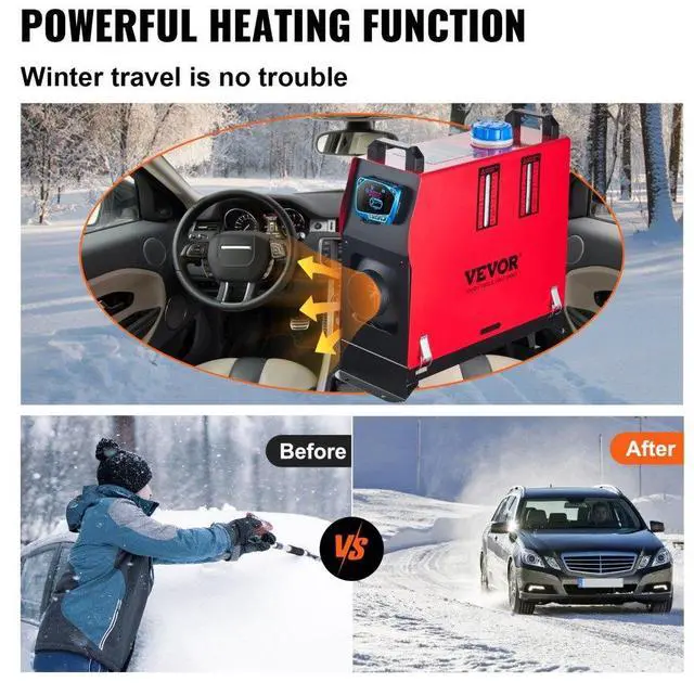 Alt view image 4 of 8 - Vevor 12V 8KW Diesel Air Heater For RV Trucks (With Blue LCD Switch & 1 Air Outlet)