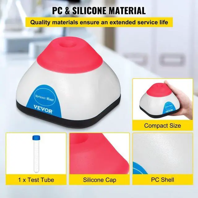 Alt view image 6 of 8 - VEVOR Mini Vortex Mixer Lab Vortex Mixer Shaker 3000rpm 50ml For Lab Paint Ink