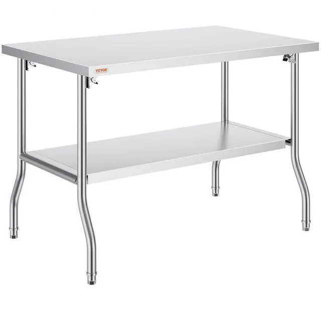 Alt view image 2 of 8 - VEVOR Commercial Worktable Workstation Folding Commercial Prep Table 48 X 30 In
