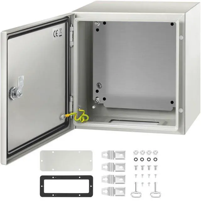 Alt view image 2 of 8 - VEVOR 12x12x8'' Carbon Steel Electrical Enclosure Wall Mount Junction Box Ip65