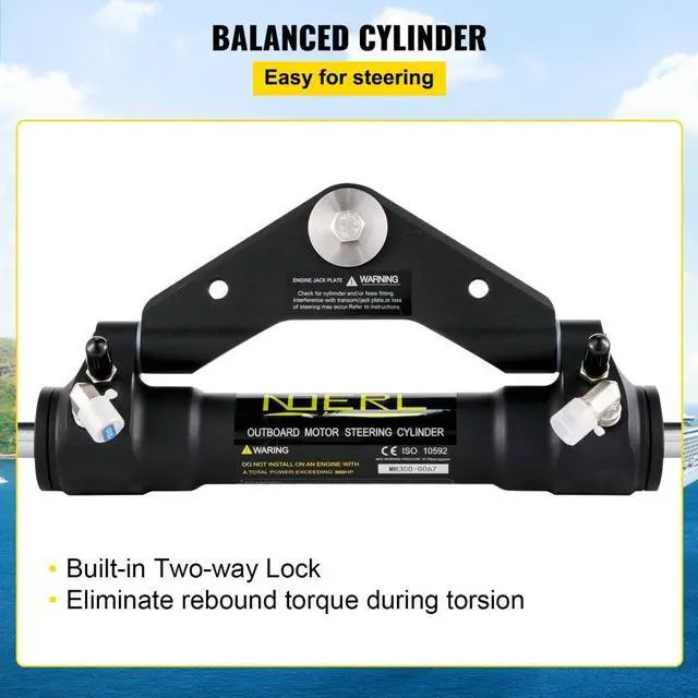 Alt view image 5 of 8 - VEVOR Hydraulic Steering Cylinder 300HP, Hydraulic Steering, Front Mount, Hydraulic Outboard Steering Cylinder for Marine Boat Steering System