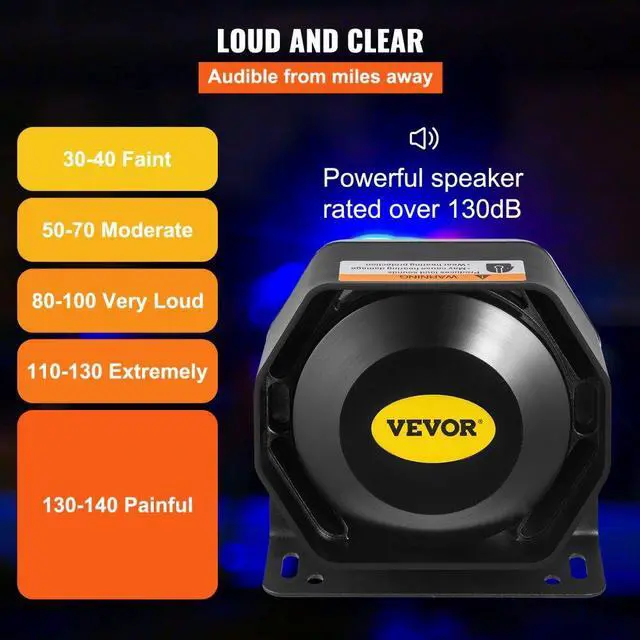 Alt view image 3 of 7 - 400W 8 Sound Loud Car Warning Alarm Police Fire Horn PA Speaker MIC System