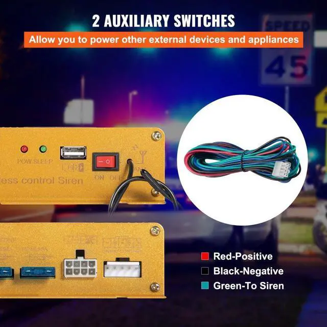 Alt view image 5 of 7 - 400W 8 Sound Loud Car Warning Alarm Police Fire Horn PA Speaker MIC System