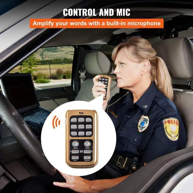Alt view image 4 of 7 - 400W 8 Sound Loud Car Warning Alarm Police Fire Horn PA Speaker MIC System