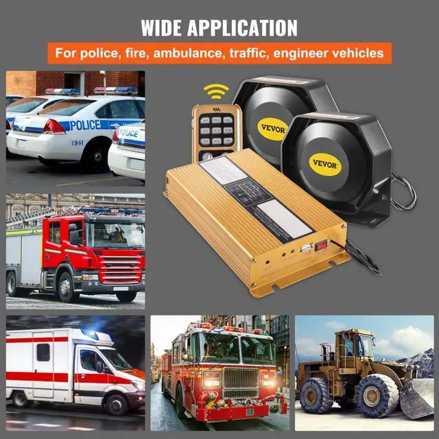 Alt view image 6 of 7 - 400W 8 Sound Loud Car Warning Alarm Police Fire Horn PA Speaker MIC System