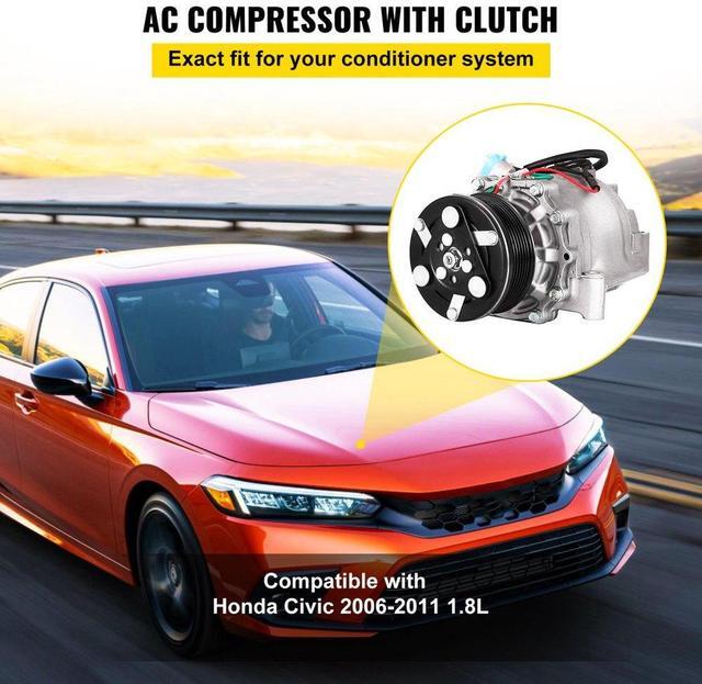 Alt view image 3 of 8 - VEVOR AC Compressor Clutch for Honda Civic 1.8L 2006-2011