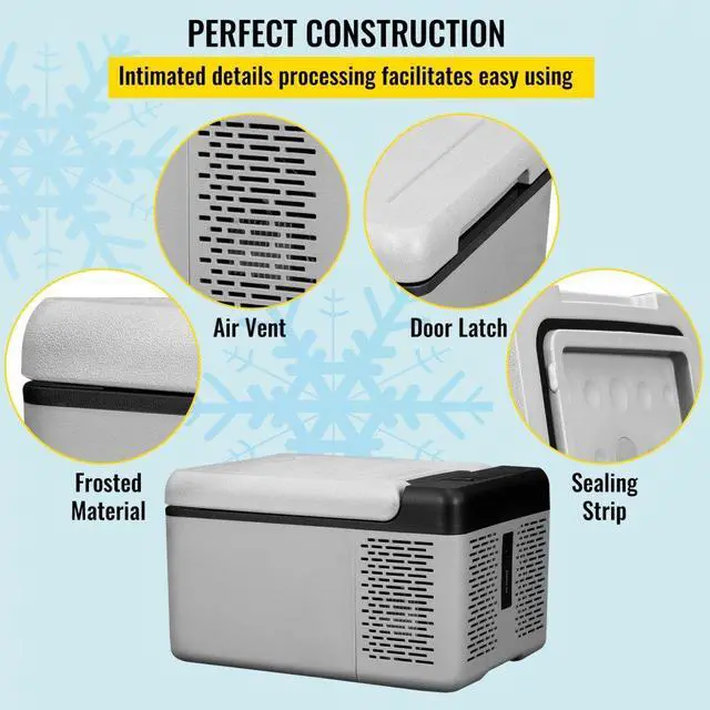 Alt view image 7 of 8 - VEVOR 12 Volt Refrigerator 10 Qt, Portable Mini Freezer (-4~68) W/APP Control Car Compressor Fridge Cooler 12V/24V DC and 110-220V AC For Camping, Road Trip, Travel, Outdoor and Home