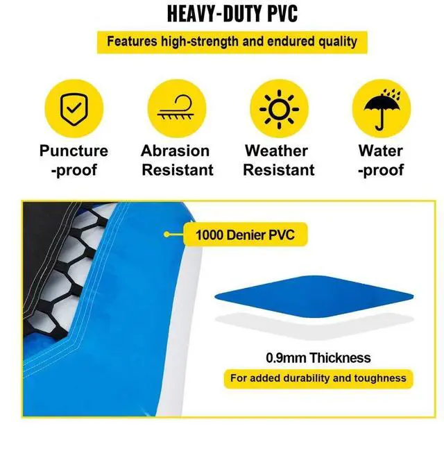 Alt view image 5 of 8 - VEVOR 13ft Inflatable Water Bouncer, Water Trampoline Splash Padded Inflatable Bouncer Bounce Swim Platform for Water Sports