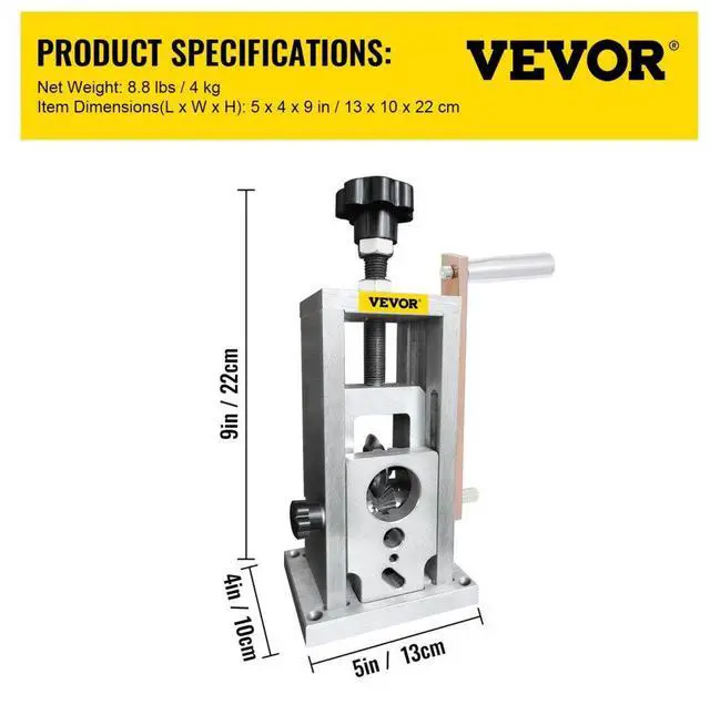 Alt view image 8 of 8 - VEVOR Wire Stripping Machine, 0.06-1.57 inches Drill Powered, Manual Copper Stripper w Heat Treated Steel Ultra Long Lasting Blade, Compact & Portable for Scrap Cable Peeling Recycling