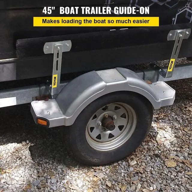 Alt view image 3 of 8 - VEVOR Boat Trailer Guide-ons, 48", 2PCS Rustproof Steel Trailer Guide ons, Trailer Guides with Carpet-Padded Boards, Mounting Parts Included, for Ski Boat, Fishing Boat or Sailboat Trailer