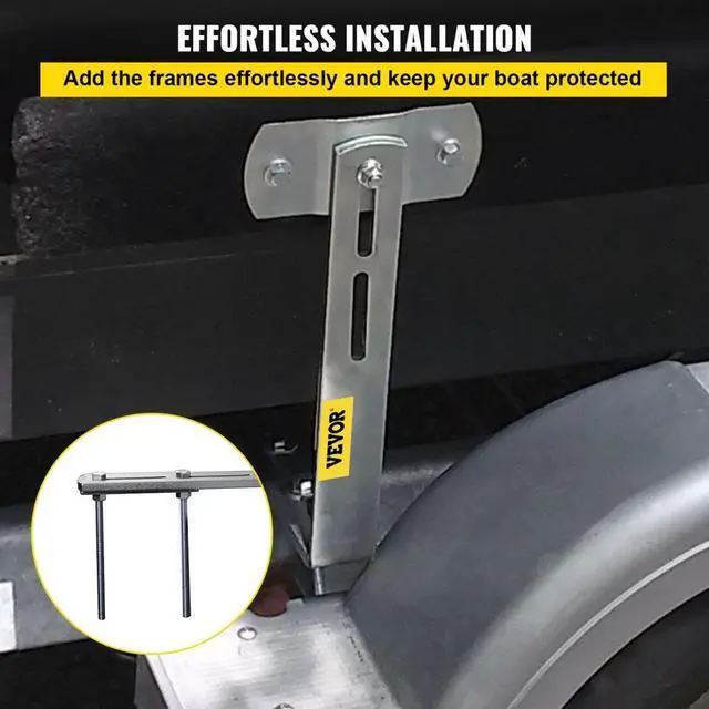 Alt view image 5 of 8 - VEVOR Boat Trailer Guide-ons, 48", 2PCS Rustproof Steel Trailer Guide ons, Trailer Guides with Carpet-Padded Boards, Mounting Parts Included, for Ski Boat, Fishing Boat or Sailboat Trailer