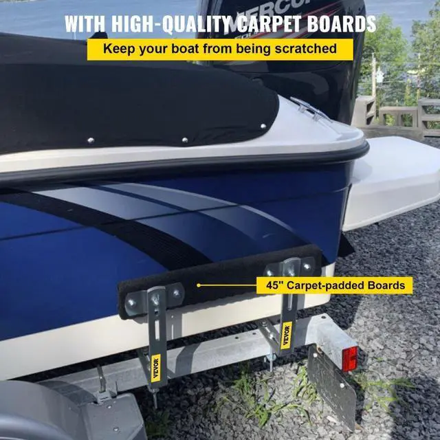 Alt view image 7 of 8 - VEVOR Boat Trailer Guide-ons, 48", 2PCS Rustproof Steel Trailer Guide ons, Trailer Guides with Carpet-Padded Boards, Mounting Parts Included, for Ski Boat, Fishing Boat or Sailboat Trailer