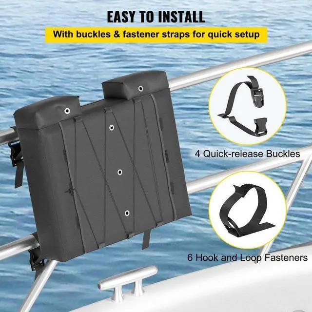 Alt view image 7 of 8 - VEVOR T-Top Storage Bag, for 4 Type II Life Jackets, w/ a Boat Trash Bag, 600D OxfordFabric Life Vests Storage Bag for Most T-Top Boats, Bimini Tops and Pontoon Tops (Life Jackets not Included)