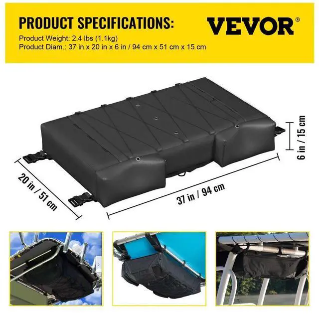 Alt view image 8 of 8 - VEVOR T-Top Storage Bag, for 6 Type II Life Jackets, w/ a Boat Trash Bag, 600D OxfordFabric Life Vests Storage Bag for Most T-Top Boats, Bimini Tops and Pontoon Tops (Life Jackets not Included)