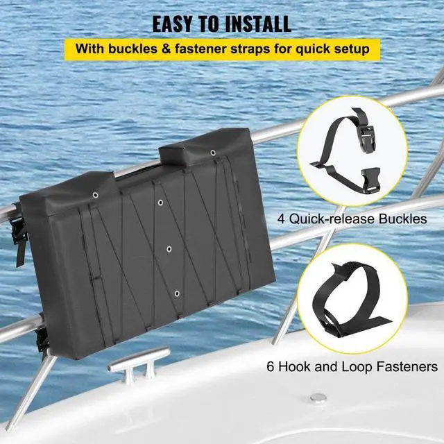 Alt view image 7 of 8 - VEVOR T-Top Storage Bag, for 6 Type II Life Jackets, w/ a Boat Trash Bag, 600D OxfordFabric Life Vests Storage Bag for Most T-Top Boats, Bimini Tops and Pontoon Tops (Life Jackets not Included)