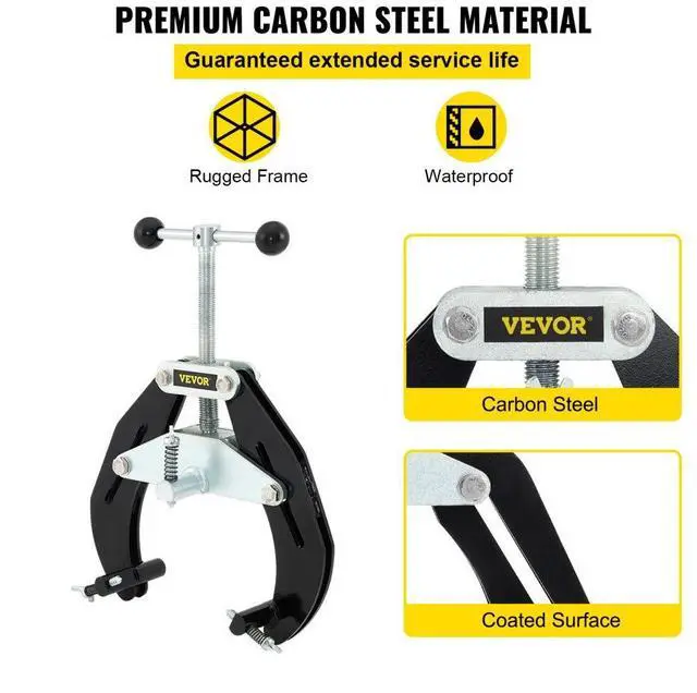 Alt view image 5 of 8 - VEVOR Pipe Clamp, 2 to 6 in, High Strength Ultra Clamp with Quick Acting Screws, Steel Pipe Alignment Tool with Lightweight Design, Black