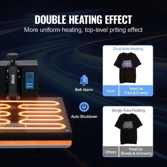 Alt view image 4 of 8 - VEVOR Heat Press 16x20, 1700W Power Heat Press Machine, Fast Heating, High Pressure Heat Press Machine for T-Shirt, Digital Industrial Sublimation Printer for Heat Transfer Vinyl, Easy to Use, Black