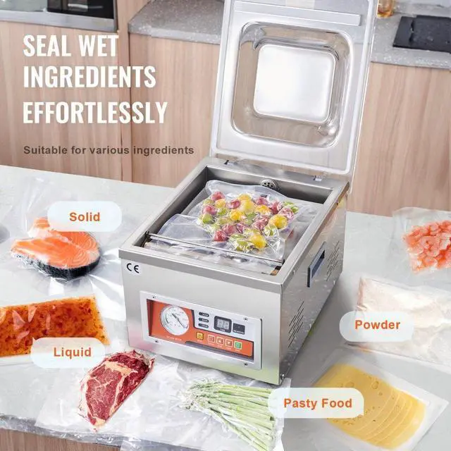 Alt view image 8 of 9 - VEVOR Chamber Vacuum Sealer, DZ-260A 6.5 m/h Pump Rate, Excellent Sealing Effect with Automatic Control, 110V Kitchen Packaging Machine for Fresh Meats, Fruit Saver, Home, Commercial Using