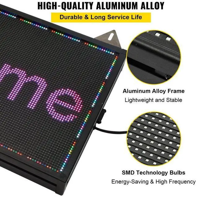 Alt view image 7 of 8 - VEVOR LED Scrolling Sign, 40" x 9" WiFi & USB Control, Full Color P6 Programmable Display, Indoor High Resolution Message Board, High Brightness Electronic Sign, Perfect Solution for Advertising
