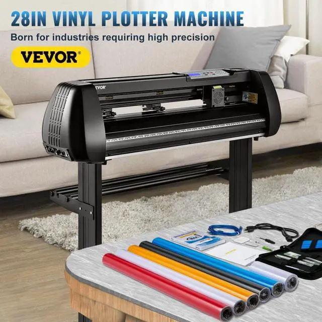 Alt view image 3 of 15 - VEVOR Vinyl Cutter Machine, 28in Offline Bluetooth Cutting Plotter Machine, 400in/10m Steel Roller Shaft Adjustable Speed Force, SignMaster Software Tool DIY Craft Kit for Sign Making Windows & Mobile