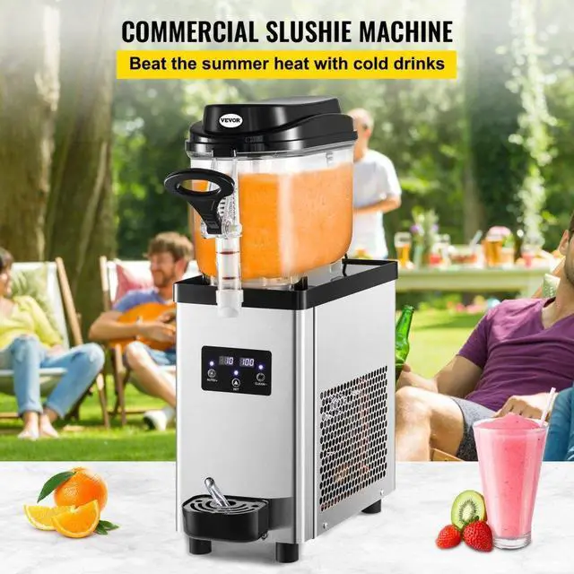 Alt view image 3 of 8 - VEVOR Commercial Slushy Machine, 6L/1.6 Gallons 25 Cups Single-Bowl, 300W 110V, Stainless Steel Margarita Smoothie Frozen Drink Maker, Slushie Machine for Supermarkets Cafes Restaurants Bars Home Use