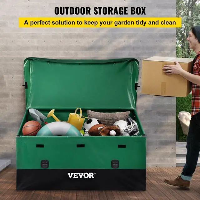 Alt view image 3 of 8 - VEVOR Outdoor Storage Box Patio Deck Box 150 Gallon Waterproof PE Tarpaulin