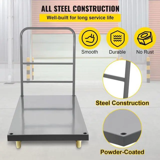 Alt view image 4 of 8 - VEVOR Platform Truck 2000 lbs Capacity 47" x 24" x 32" Flatbed Cart Hand Truck