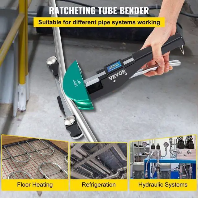 Alt view image 3 of 8 - VEVOR Copper Pipe Bender, 7 Colorful Dies 1/4-7/8 inch 90 Degrees Forward and Reverse Bending, 6-22 mm for Copper & Aluminum Tubes with Reverse Bend Attachment