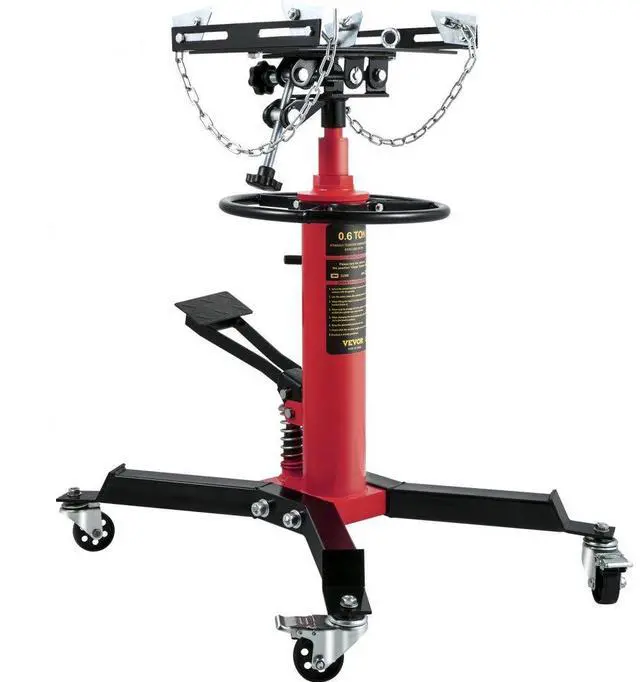 Alt view image 2 of 8 - VEVOR Transmission Jack,3/5 Ton/1322 lbs Capacity Hydraulic Telescopic Transmission Jack, 2-Stage Floor Jack Stand with Foot Pedal, 360 Swivel Wheel, Garage/Shop Lift Hoist, Red