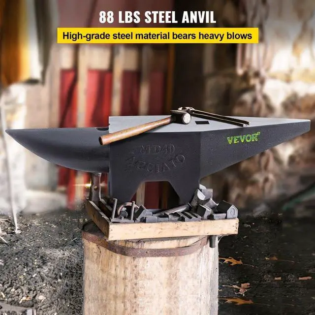 Alt view image 3 of 15 - VEVOR Cast Iron Anvil, 88 Lbs(40kg) Single Horn Anvil with Large Countertop and Stable Base, High Hardness Rugged Round Horn Anvil Blacksmith, for Bending, Shaping