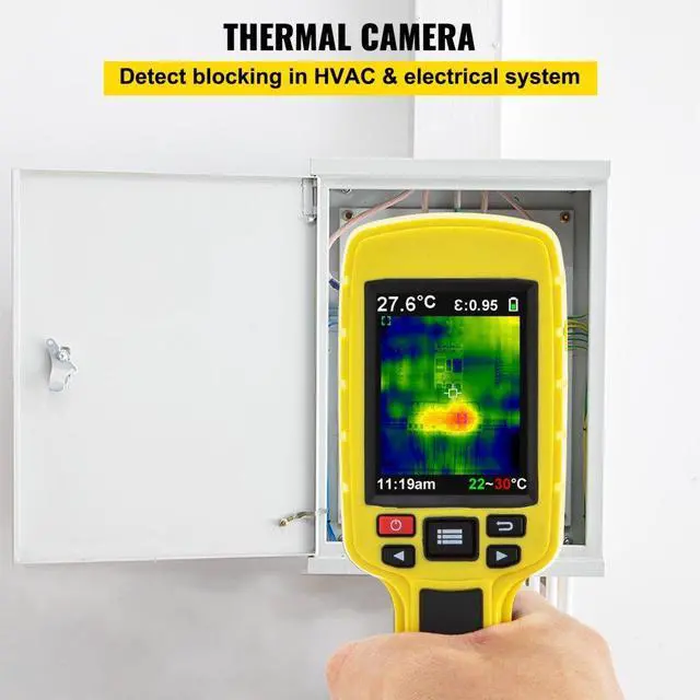Alt view image 4 of 9 - VEVOR Thermal Imaging Camera, 60x60 (3600 Pixels) IR Resolution Infrared Camera with 2.8" Color Display Screen, Built-in SD Card and Li-ion Battery, for HVAC, Electrical System Automatic Detect