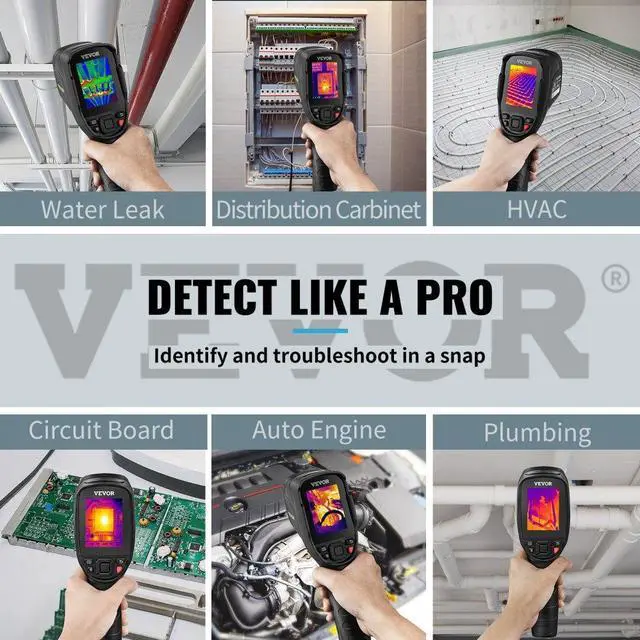 Alt view image 3 of 8 - VEVOR Thermal Imaging Camera, 240x180 IR Resolution (43200 Pixels), 20Hz Refresh Rate Infrared Camera with -4~662 Temperature Range, 16G Built-in SD Card, and Rechargeable Li-ion Battery