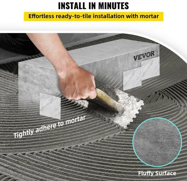 Alt view image 7 of 8 - VEVOR Tile Shower Seat, 38.2" x 11.4" x 20" Tile Shower Seat, Factory Waterproof & 100% Leak-Proof Tileable Shower Corner Seat, 440lbs Loading Rectangular Board Shower Bench, Grey