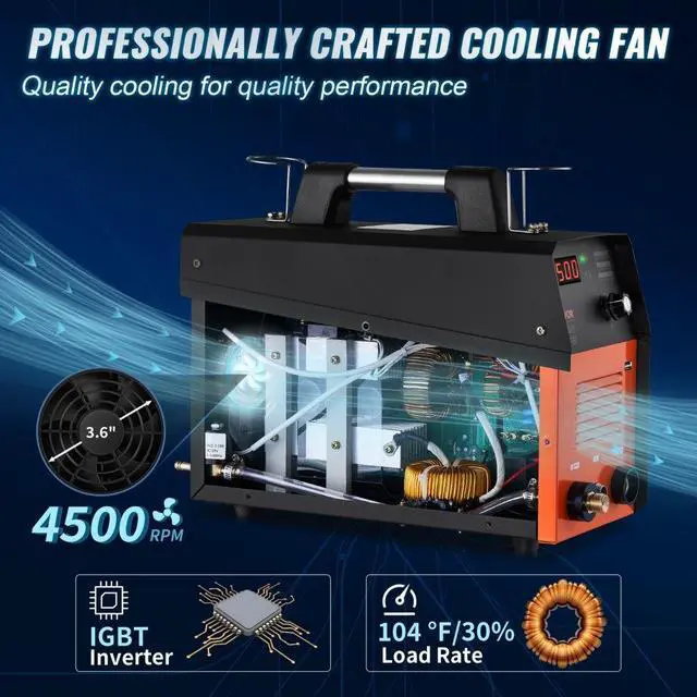 Alt view image 4 of 8 - VEVOR Plasma Cutter, 50Amp, Air Cutting Machine with Plasma Torch, 110V/220V Dual Voltage AC IGBT Inverter Metal Cutting Equipment for 1/2" Clean Cut Aluminum and Stainless Steel, Black